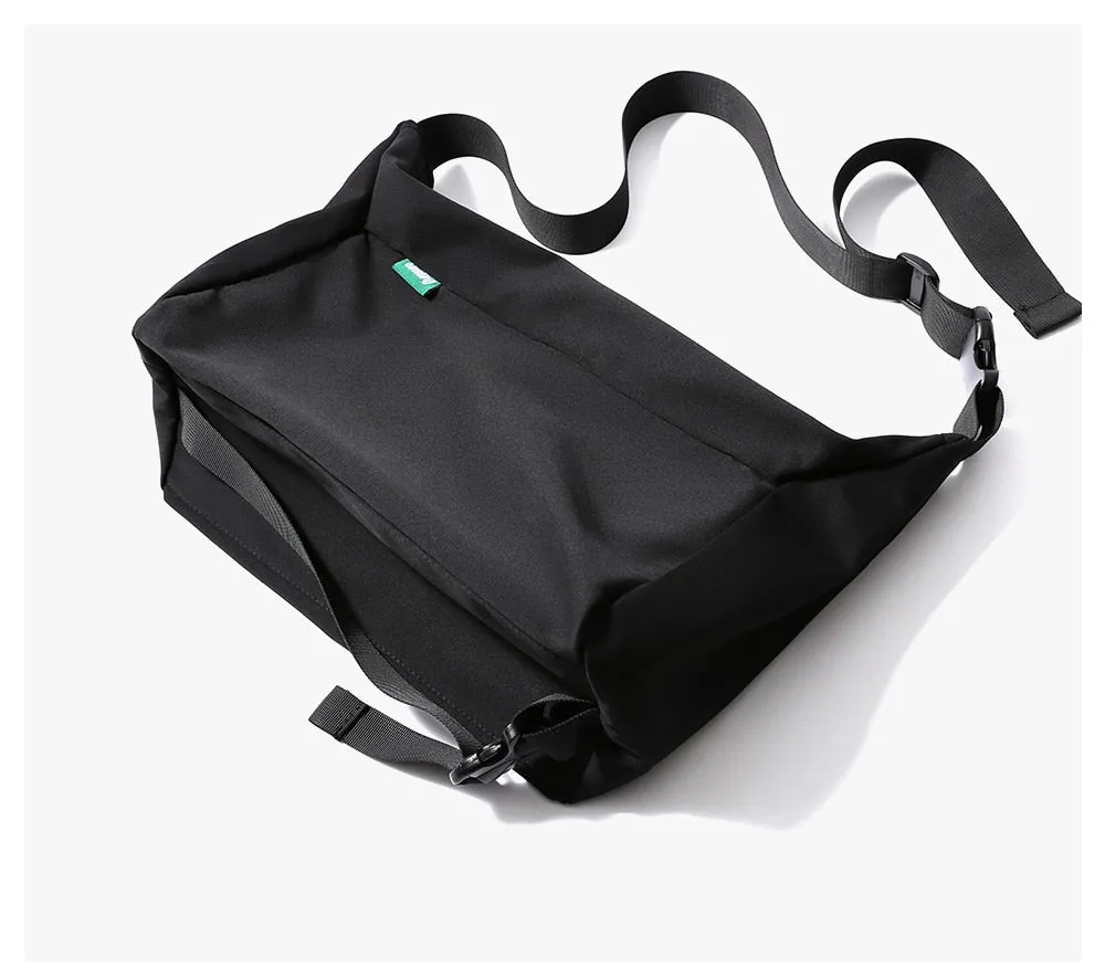 Soft Utility Bag Messenger Bag Casual Satchel Crossbody Bag, Black/White