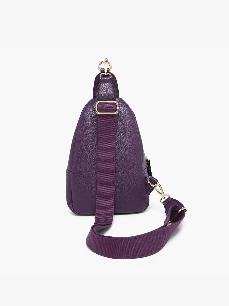 Sophia Sling Bag w/ Flap Over Pocket - Black or Gold