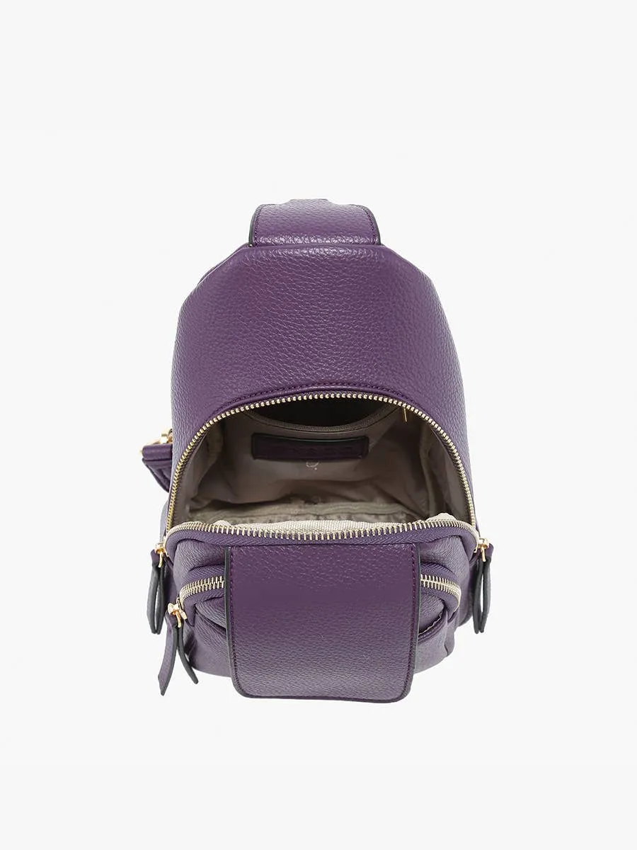 Sophia Sling Bag w/ Flap Over Pocket - Black or Gold
