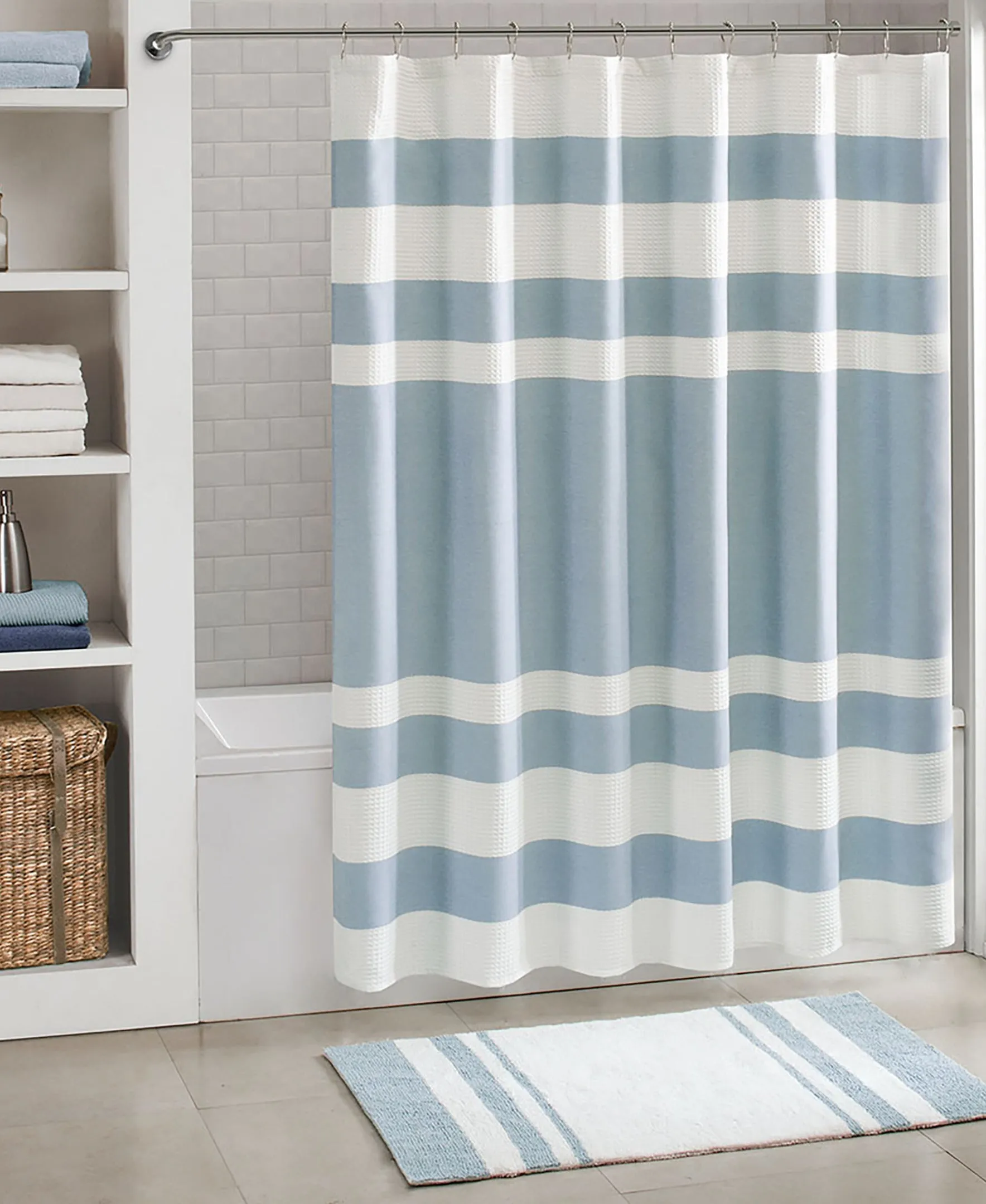 Spa Waffle Shower Curtain with 3M Treatment