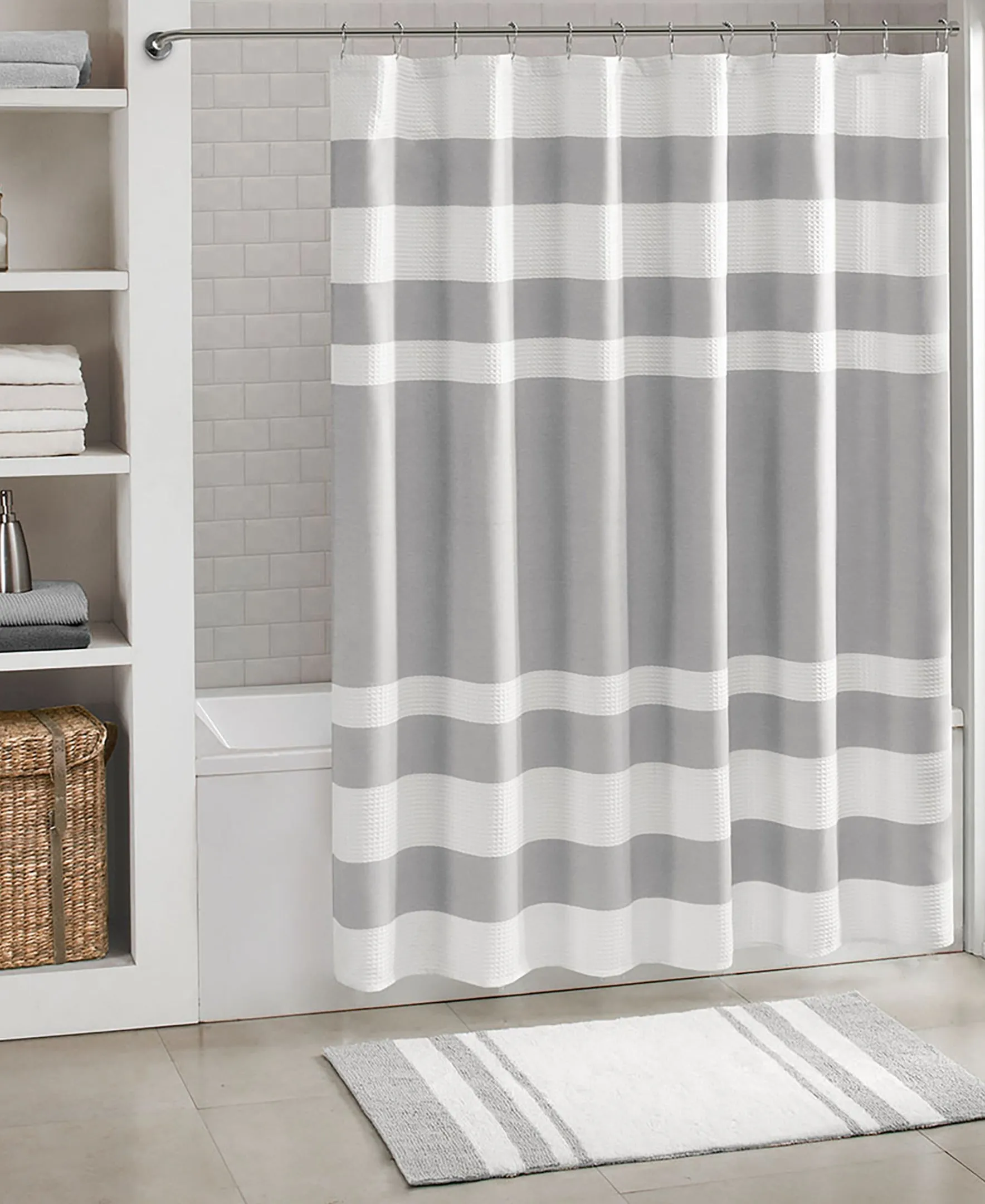 Spa Waffle Shower Curtain with 3M Treatment