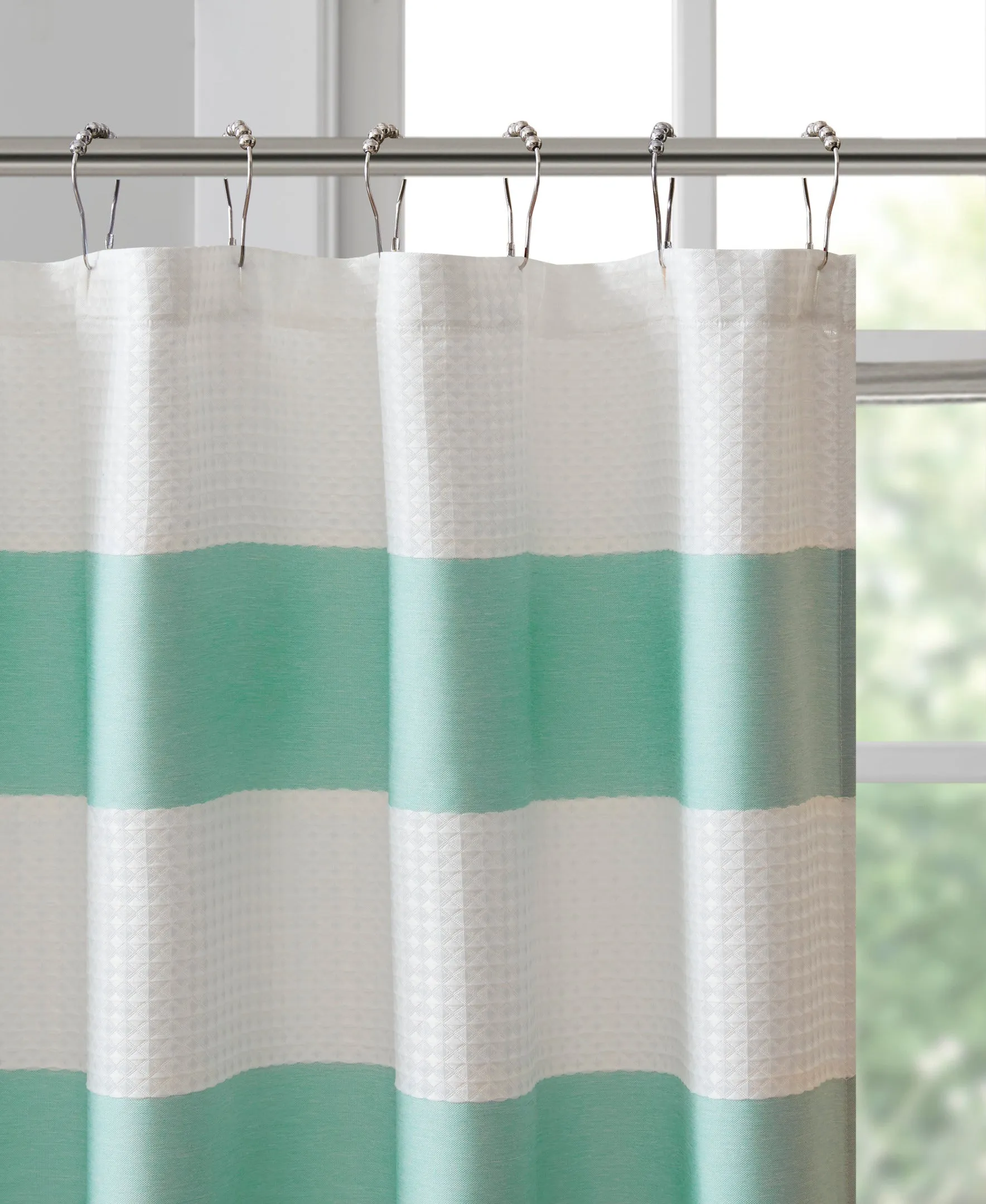 Spa Waffle Shower Curtain with 3M Treatment