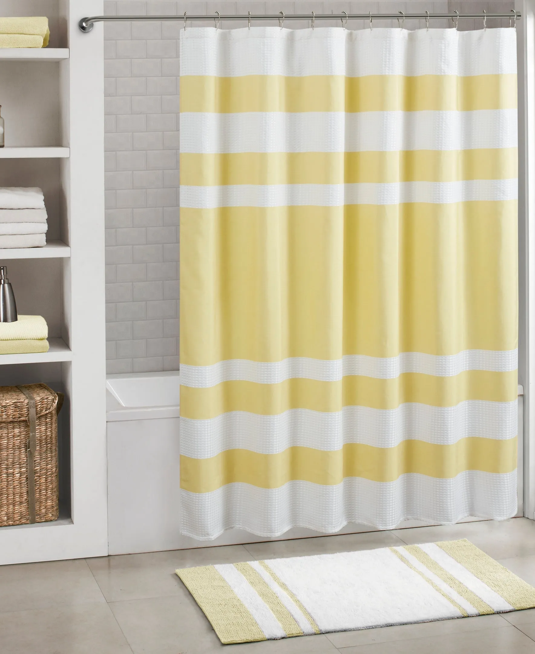 Spa Waffle Shower Curtain with 3M Treatment