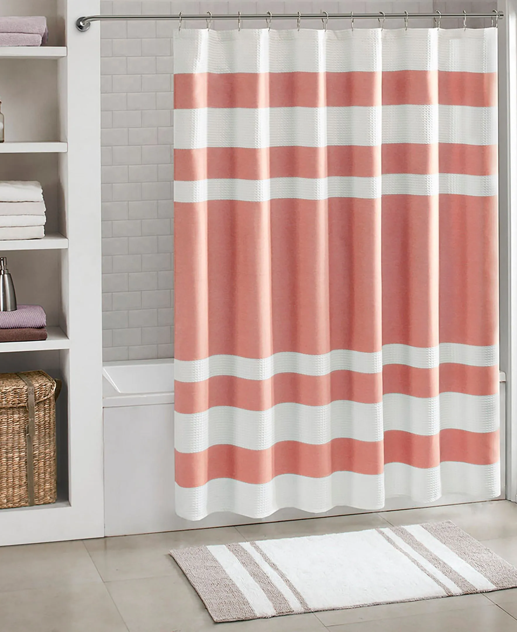 Spa Waffle Shower Curtain with 3M Treatment