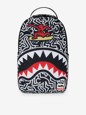 Sprayground Kids Keith Haring Skater Guy DLXSR Backpack in Black (45.72 cm)