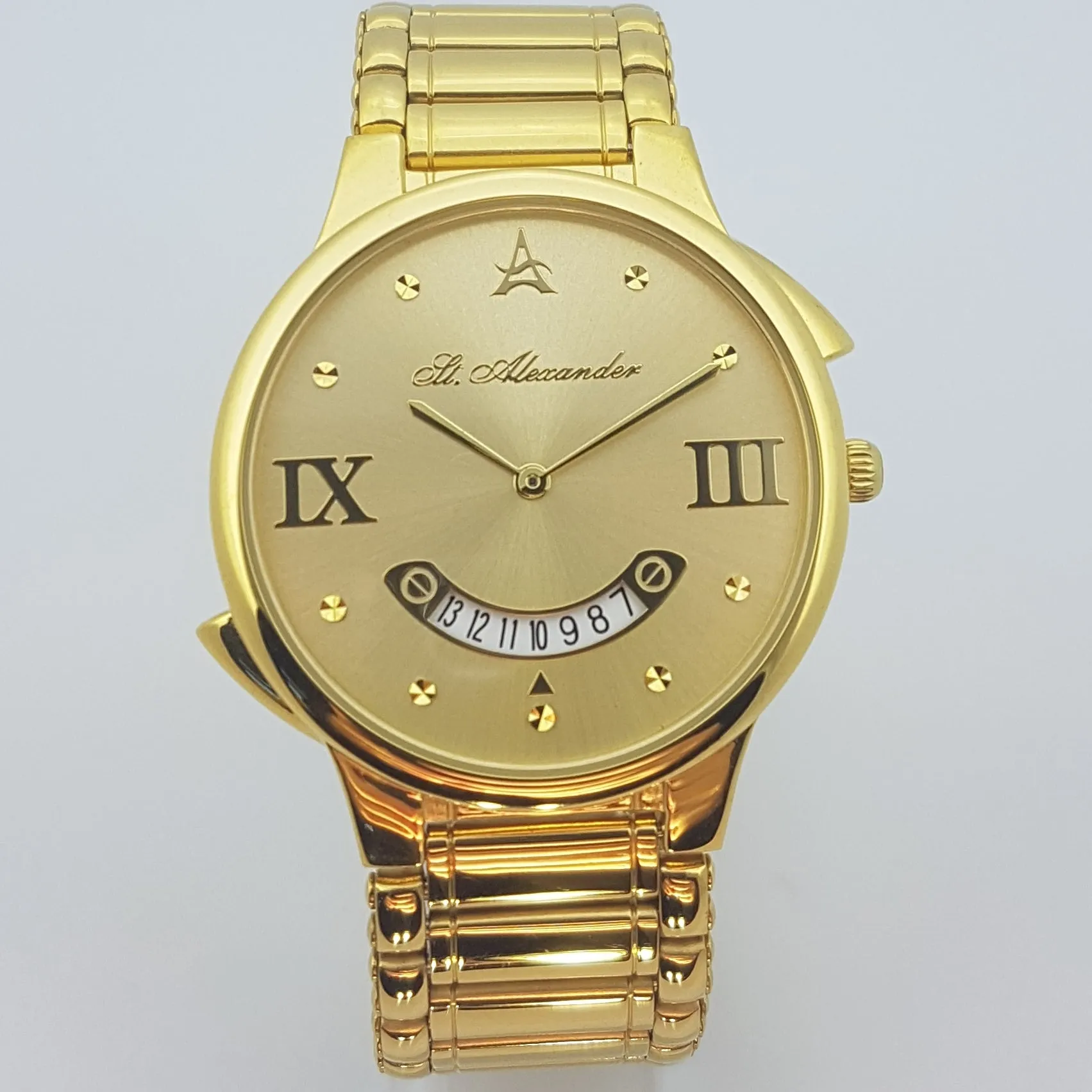 St Alexander GS510 Gents Gold Bezel Quartz Analogue Dress Watch