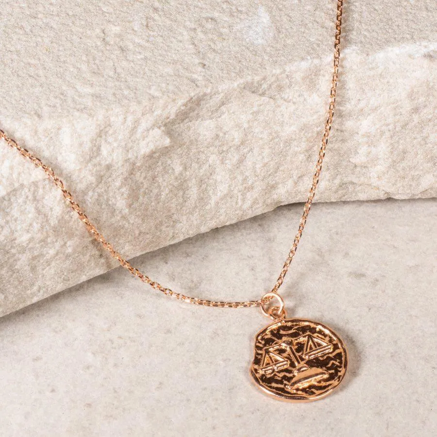 Star Sign Coin Necklace - Libra