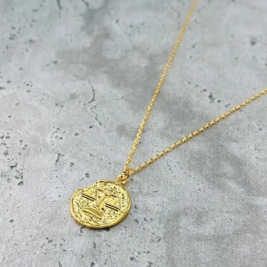 Star Sign Coin Necklace - Libra