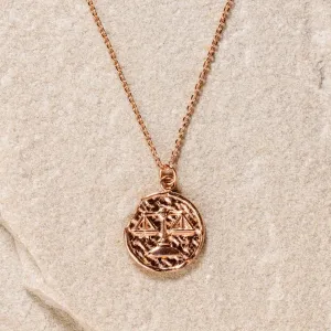 Star Sign Coin Necklace - Libra