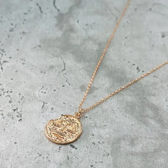 Star Sign Coin Necklace - Libra