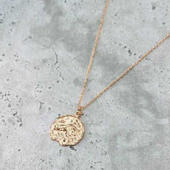 Star Sign Coin Necklace - Taurus