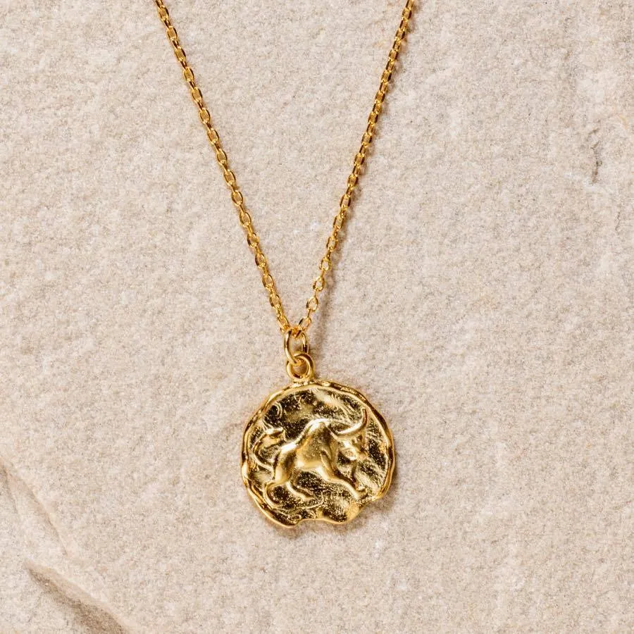Star Sign Coin Necklace - Taurus