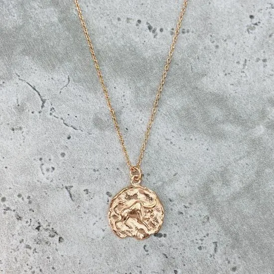 Star Sign Coin Necklace - Taurus