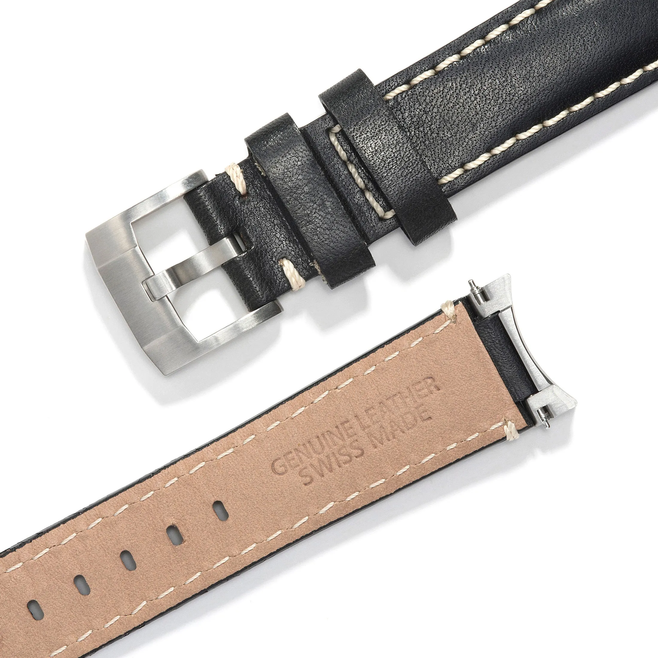 Steel End Link Leather Strap System for the Rolex Sub Ceramic No-Date