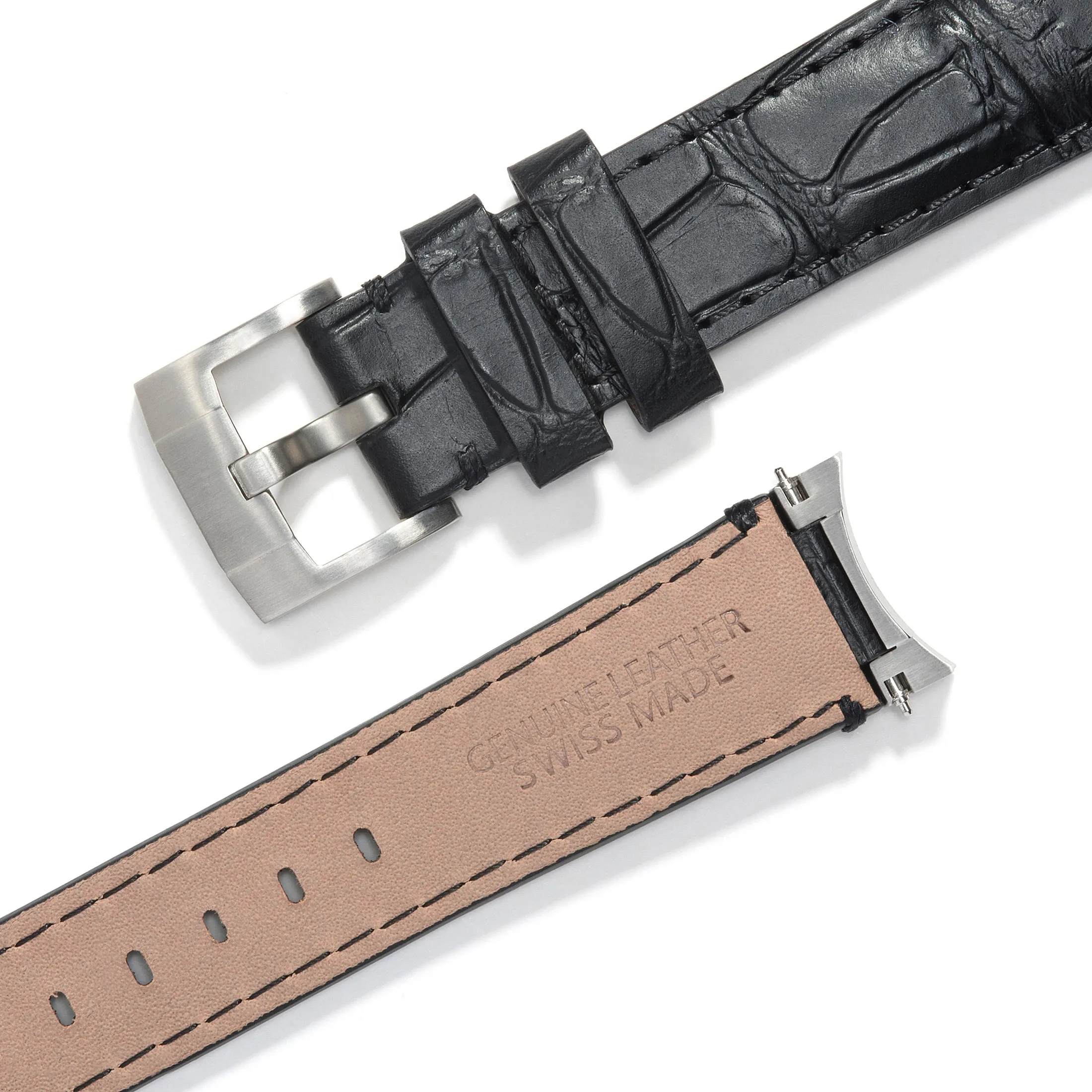 Steel End Link Leather Strap System for the Rolex Sub Ceramic No-Date