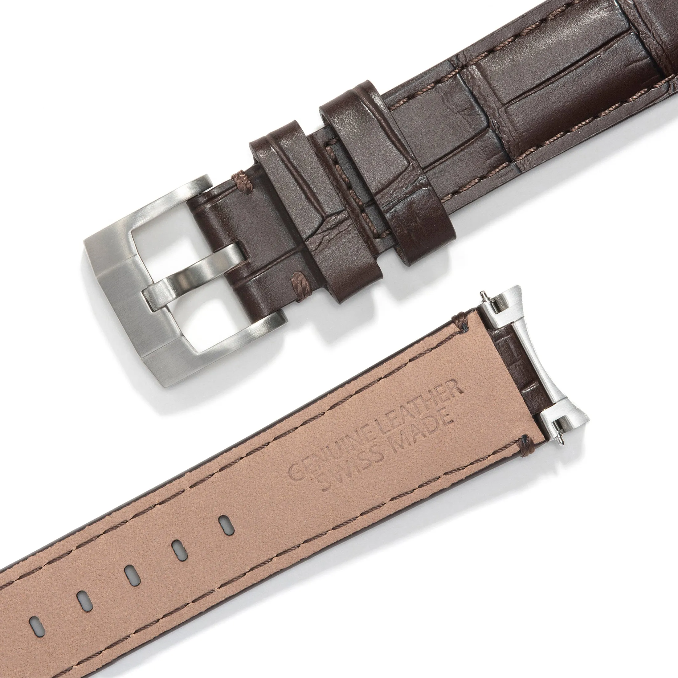 Steel End Link Leather Strap System for the Rolex Sub Ceramic No-Date
