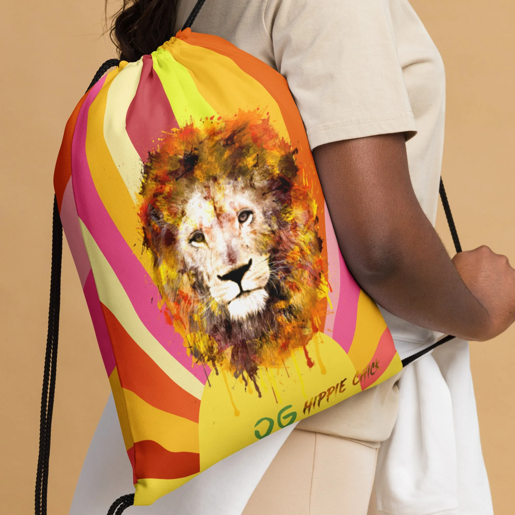Sun Rays Drawstring Bag