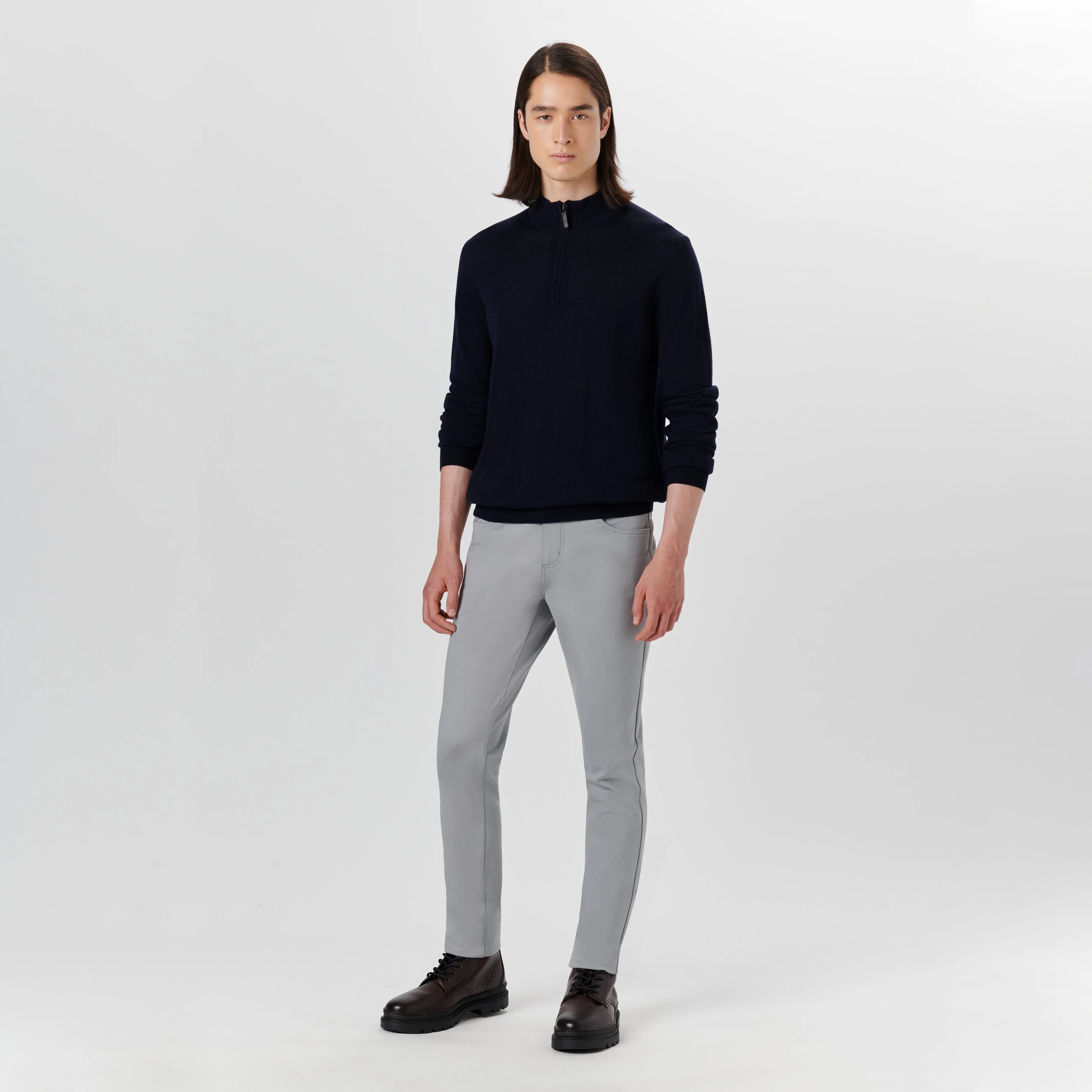 Super Merino Solid Quarter Zip Sweater