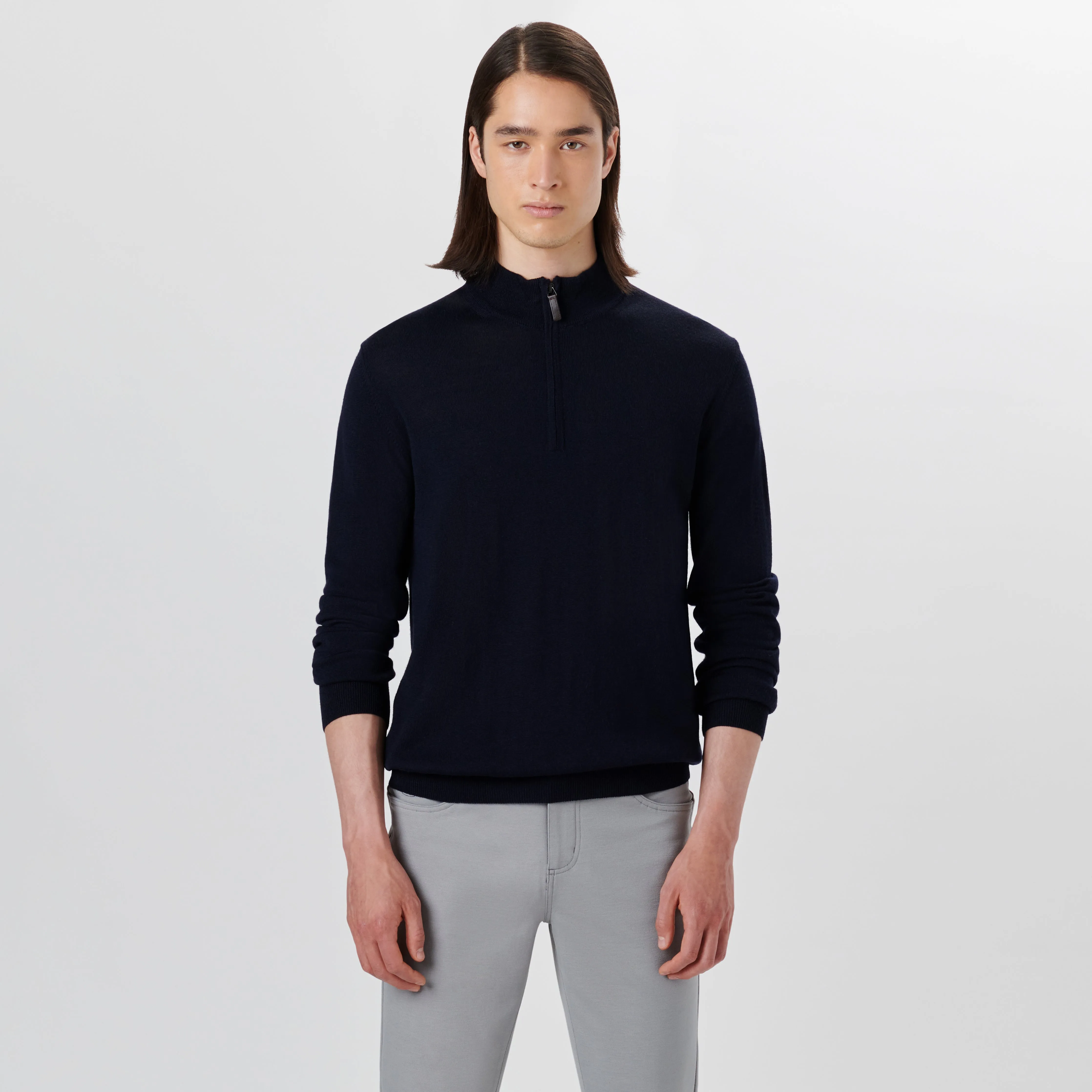 Super Merino Solid Quarter Zip Sweater