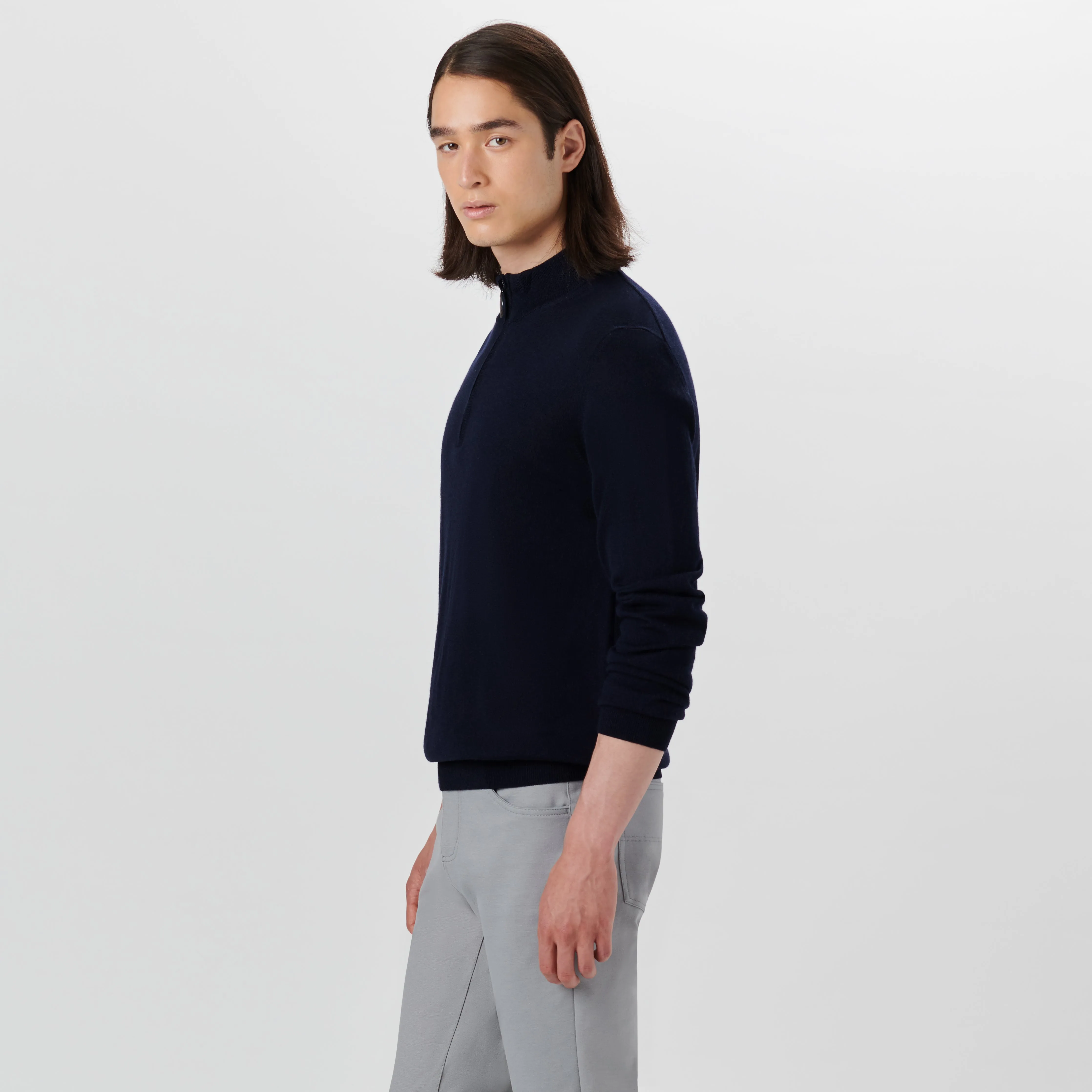 Super Merino Solid Quarter Zip Sweater