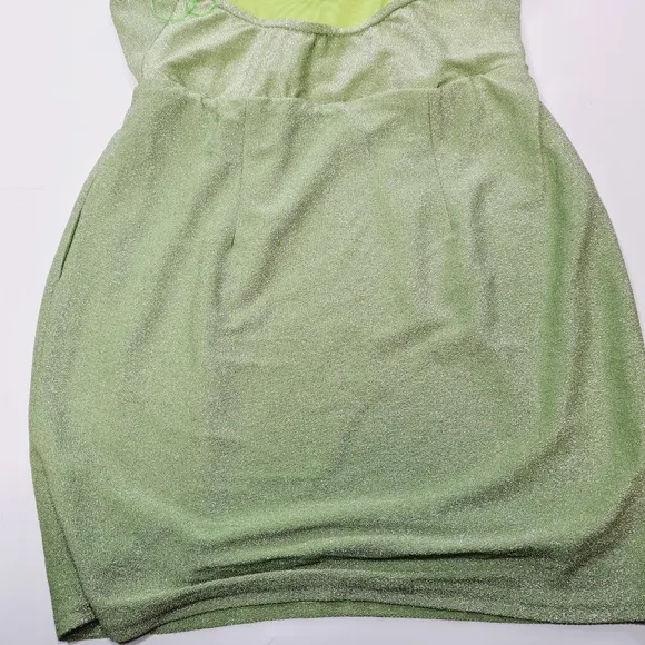 Superdown Saffron Cowl Mini Dress in Mint Metallic