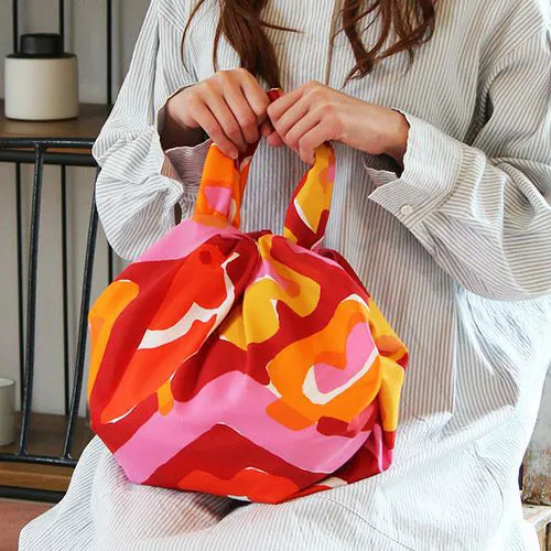 Suzuki Masaru - Aqua Drop (Water repellent finish)  - FLOWER BED red アクアドロップ  (撥水加工)　- Furoshiki   100 x 100 cm