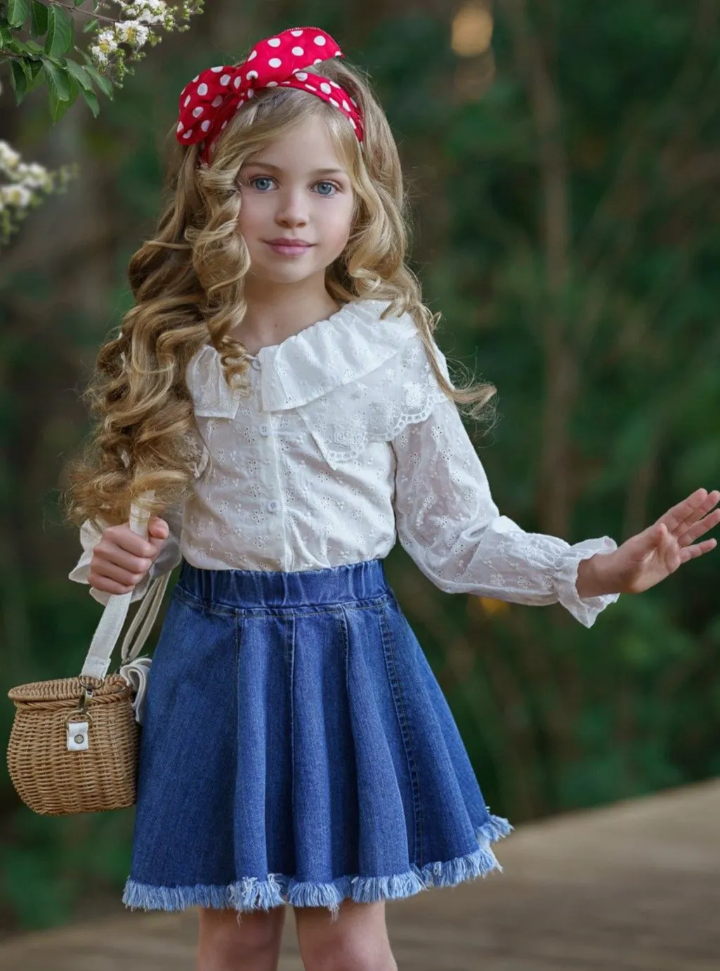 Sweet Sweet Spring Denim Skirt Set
