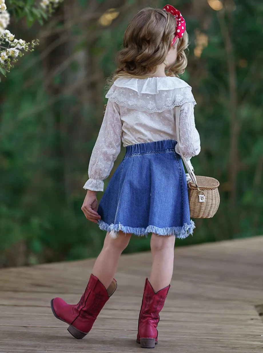 Sweet Sweet Spring Denim Skirt Set