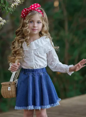 Sweet Sweet Spring Denim Skirt Set