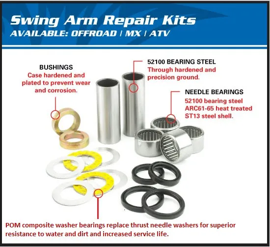 SWING ARM BEARING KIT ALL BALLS YAMAHA YZ125 YZ250 YZ250F WR250F WR426F YZ400F YZ426F WR400F