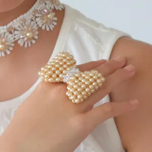 The Alice Bow Pearl Designer Ring