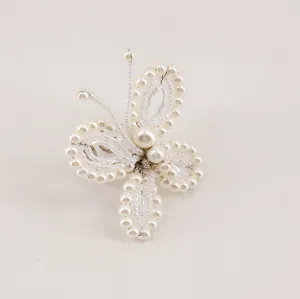 The Amaryllis Pearl Butterfly Luxury Ring