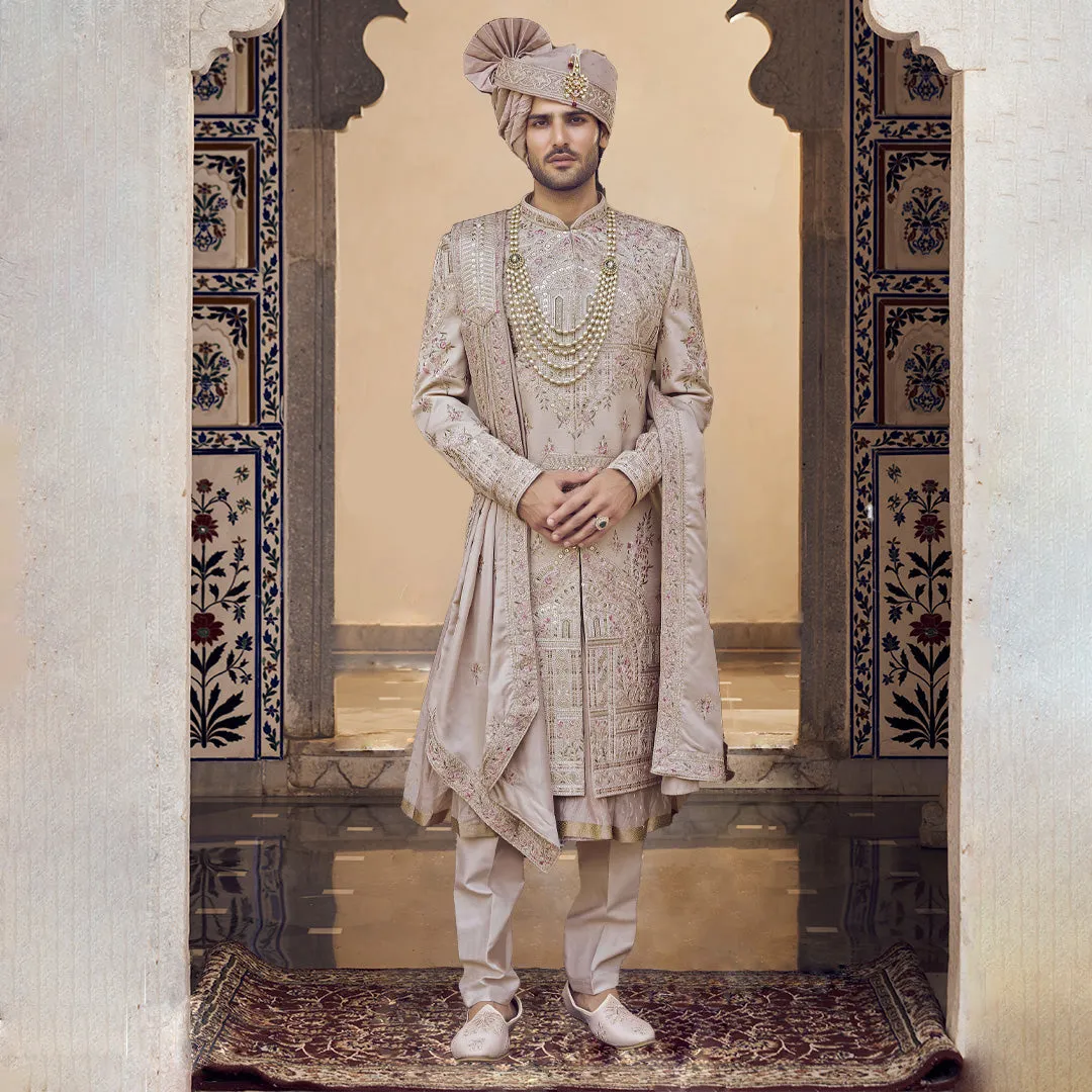 Timeless  Taupe Sherwani for Men