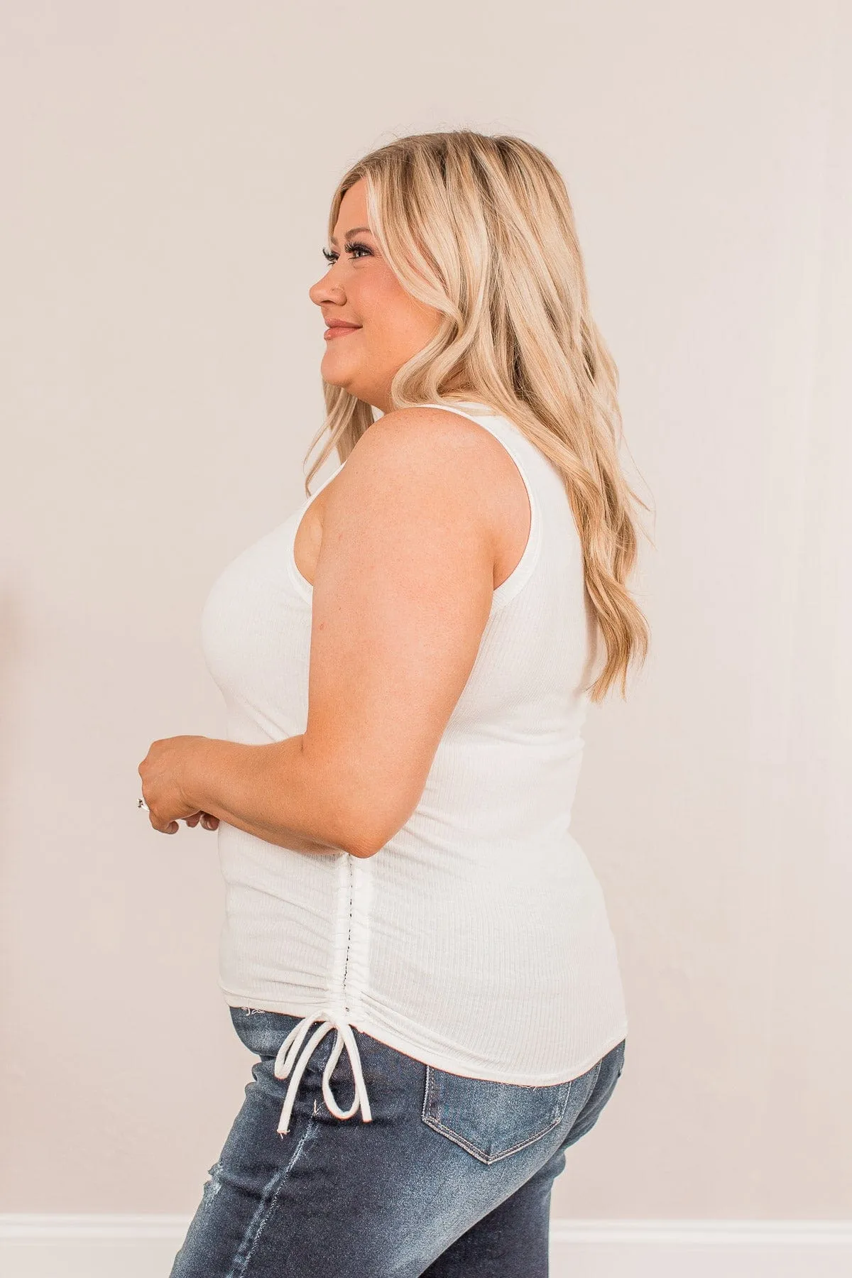Tired Of Fitting In Drawstring Tank- Ivory
