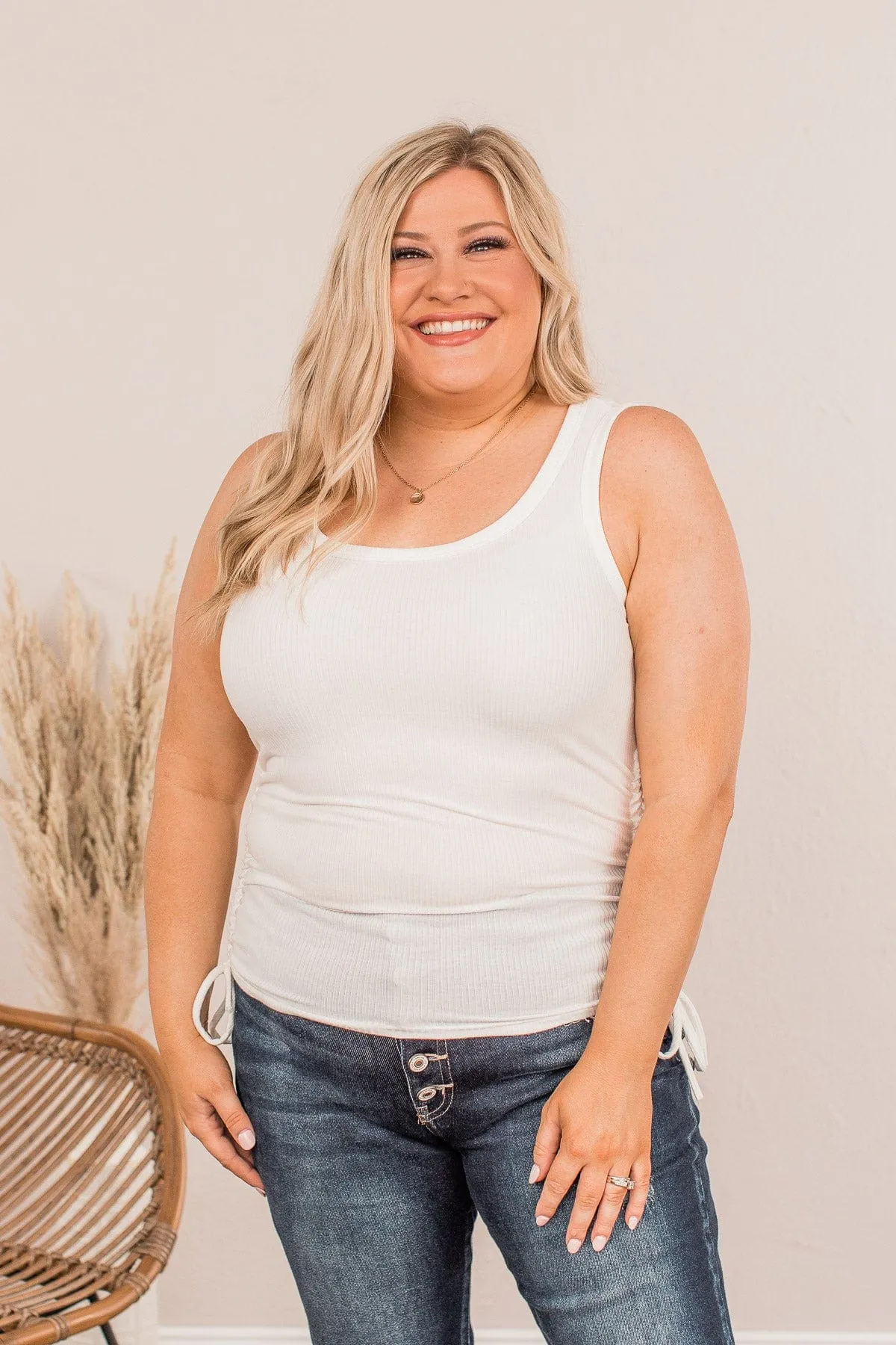Tired Of Fitting In Drawstring Tank- Ivory