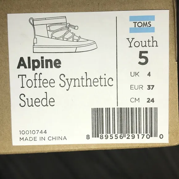 TOMS ALPINE TOFFEE FAUX FUR BOOT GIRLS 5
