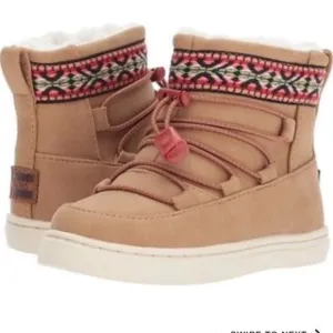 TOMS ALPINE TOFFEE FAUX FUR BOOT GIRLS 5