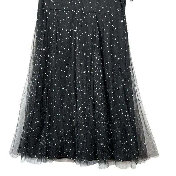 Torrid NEW Special Occasion Black Mesh Iridescent Star Midi Dress Sz 18 Plus