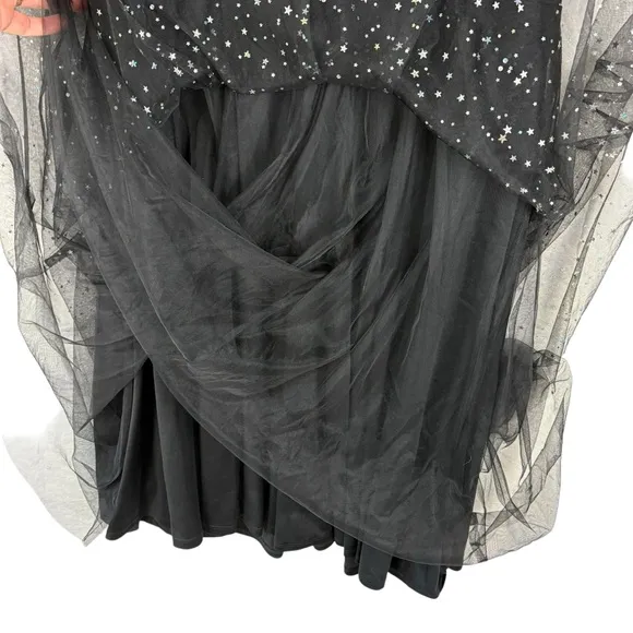 Torrid NEW Special Occasion Black Mesh Iridescent Star Midi Dress Sz 18 Plus