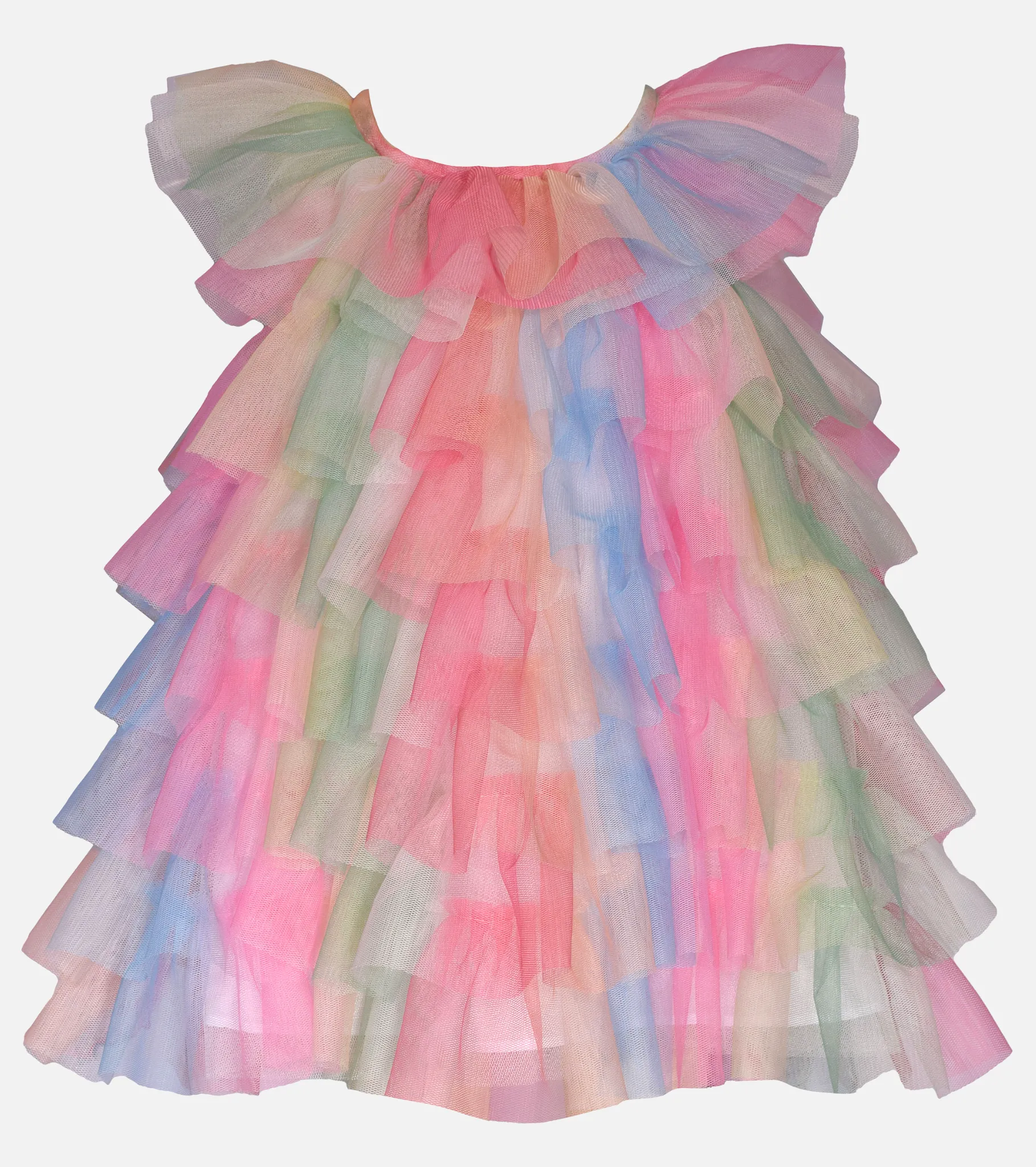 Trisha Rainbow Ruffle Dress