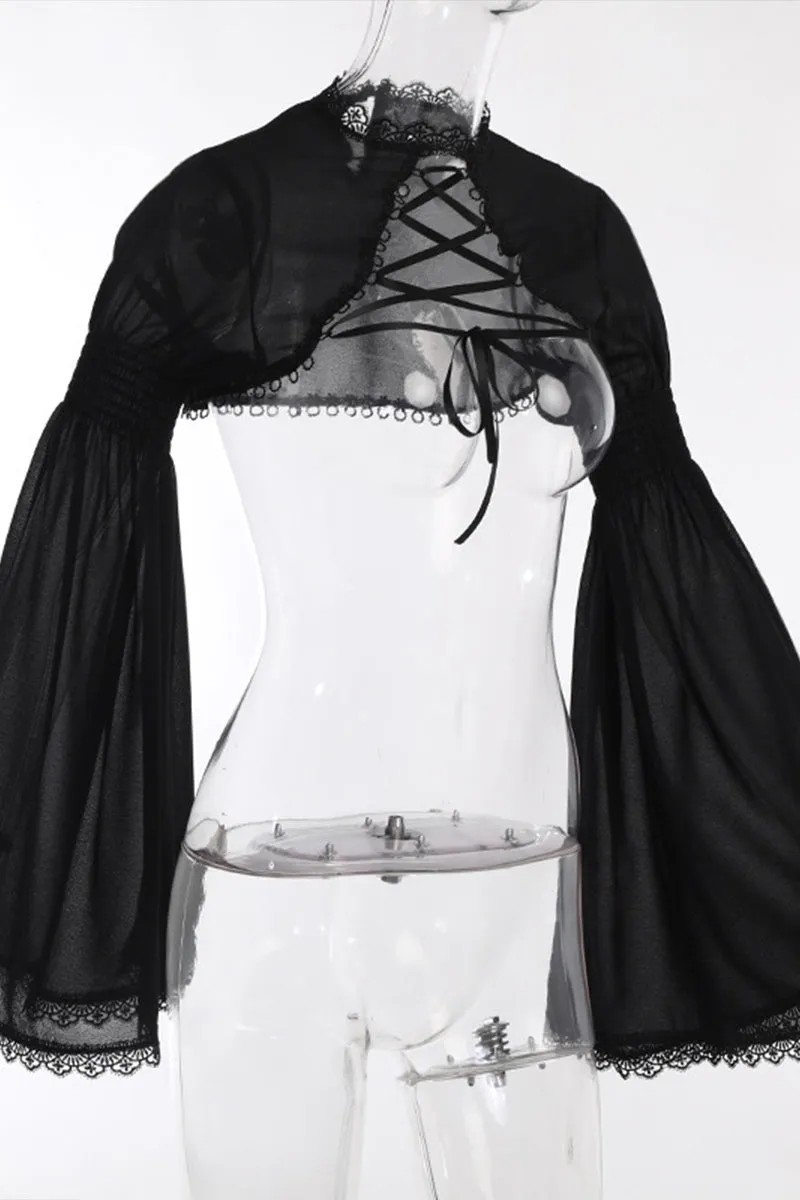TS3475 Gothic Lace Shrug Top