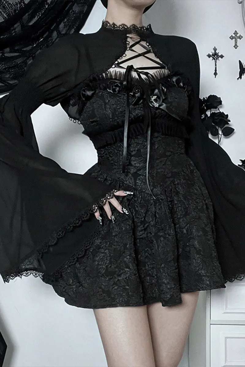 TS3475 Gothic Lace Shrug Top