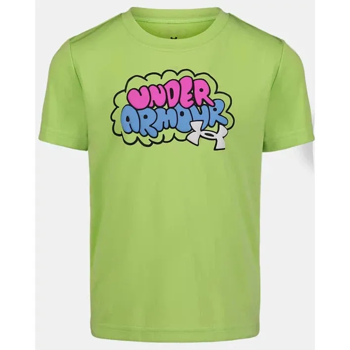 Under Armour Boy UA School Wordmark Short Sleeve Tee - Morph Green