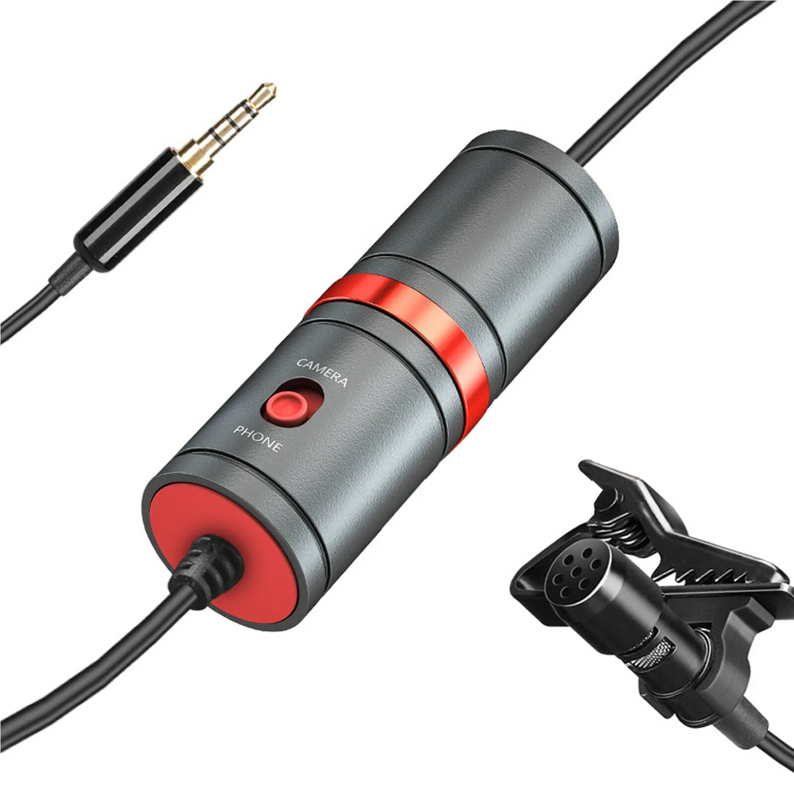 Universal 3.5mm TRS/TRRS Clip on Microphone for DSLR Camera iPhone Samsung Android Laptop
