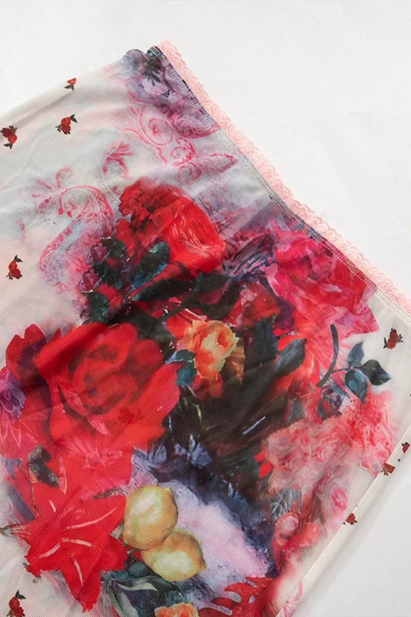 US3162 Sheer Shirt and Skirt Set Top