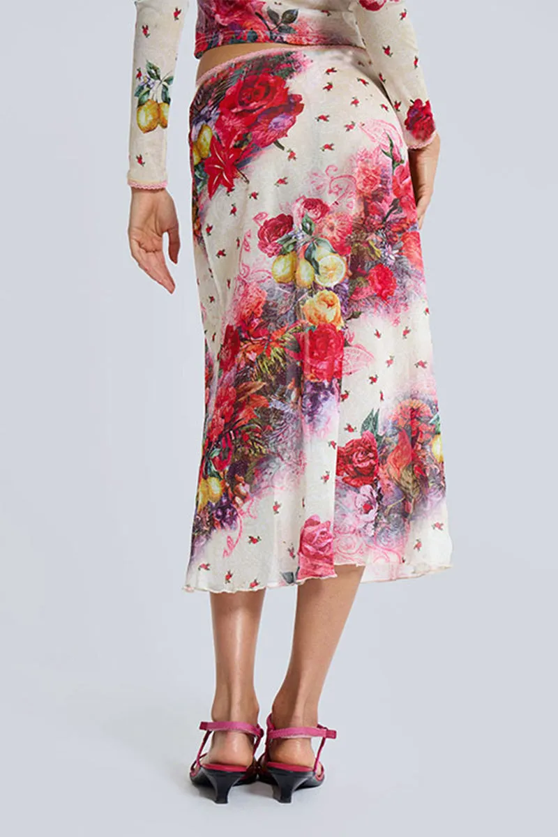 US3162 Sheer Shirt and Skirt Set Top