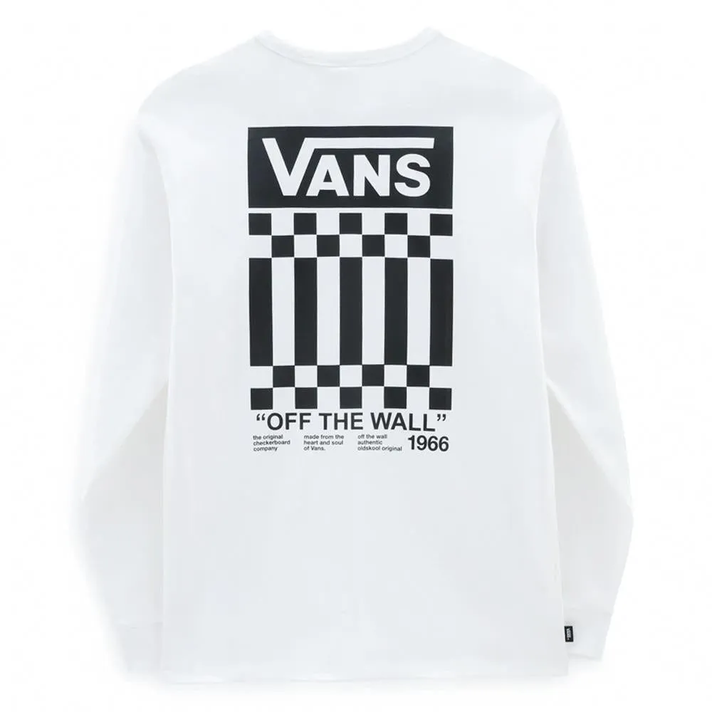 Vans Off The Wall Check Graphic Long Sleeve T-Shirt - White