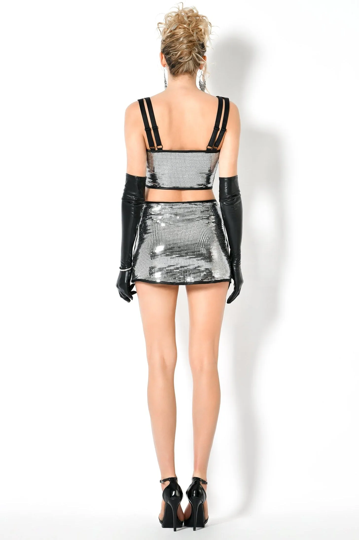 VESUBIE Disco Sequin Top