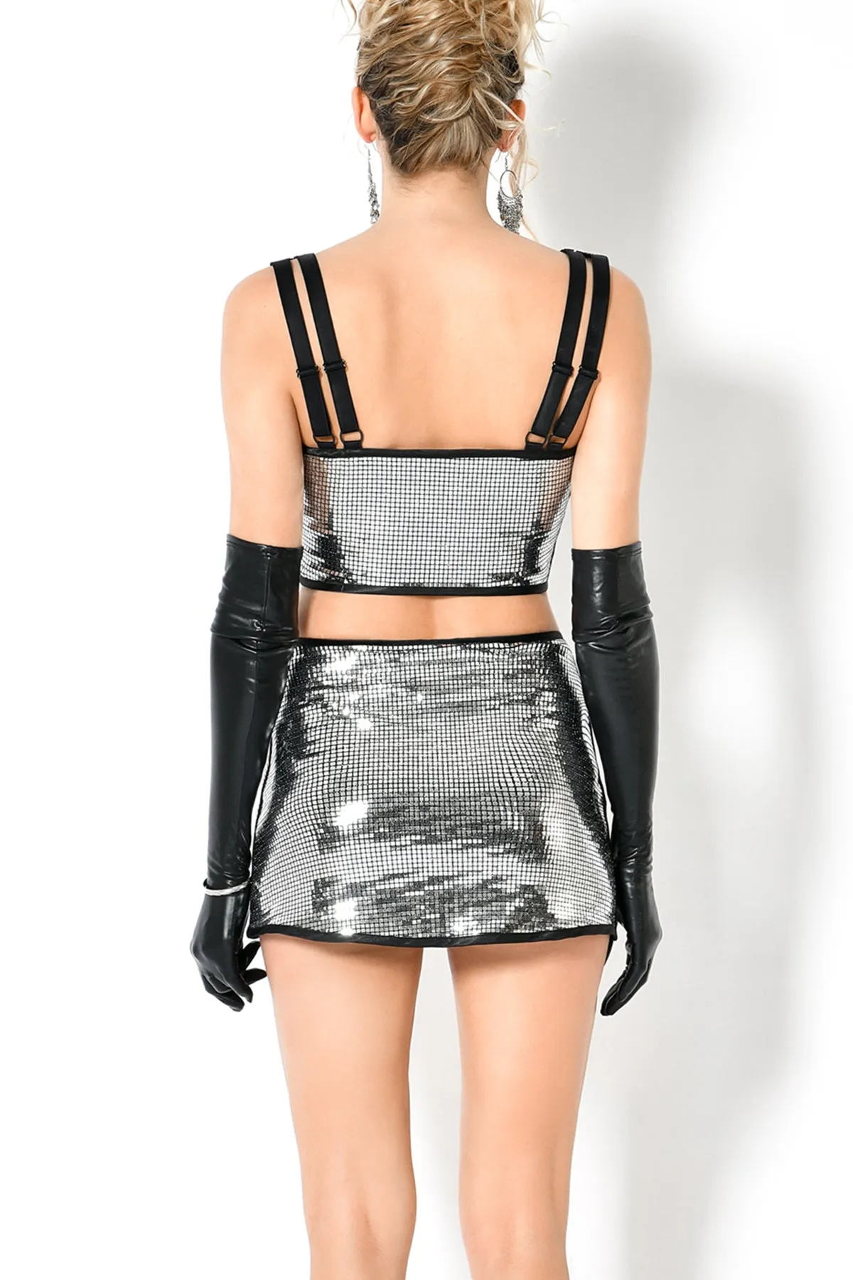 VESUBIE Disco Sequin Top