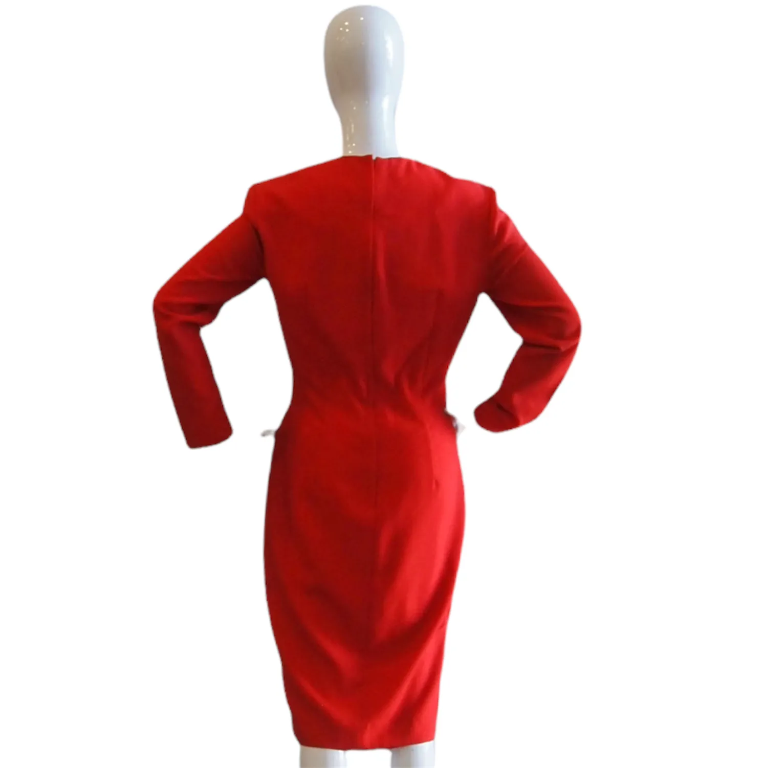 Vintage Albert Nipon Smokin' Red Long Sleeve Dress